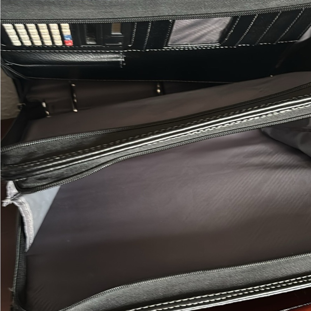 Samsonite Gray Leather Briefcase - image 3